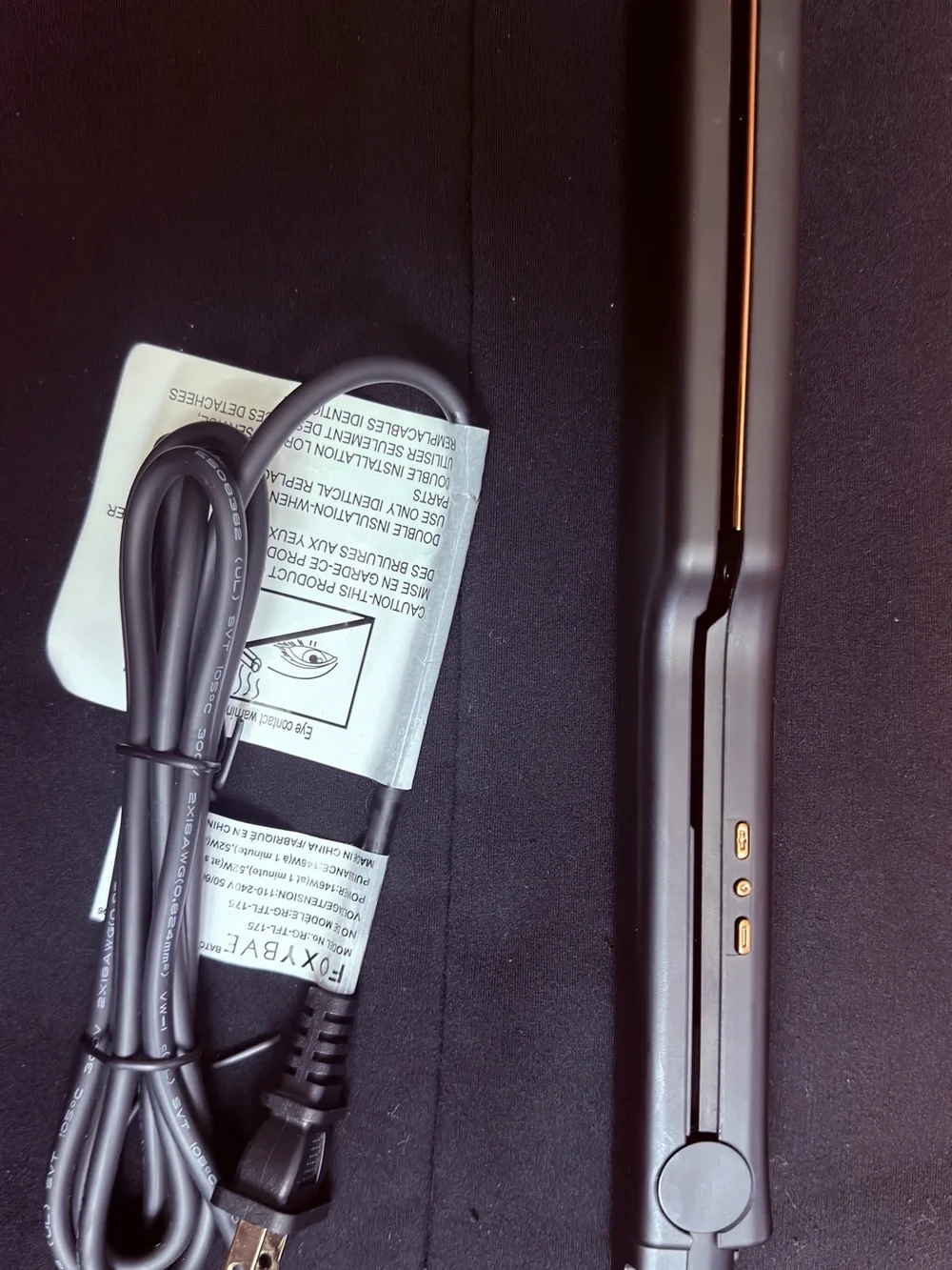 FoxyBae Black and Rose Gold Hair Straightener - Digital Flat Iron